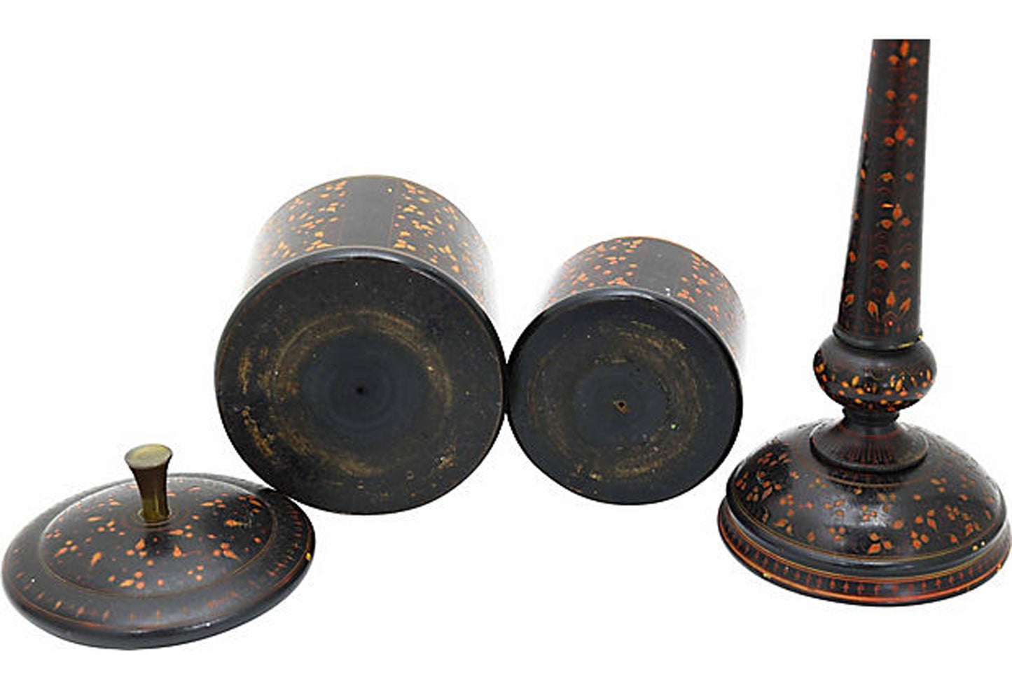 Antique English Tole Smoking Set, 3Pcs