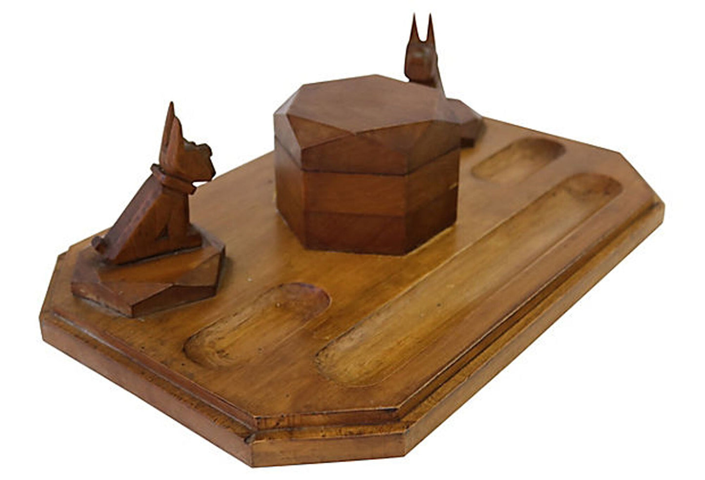 Art Deco Scottie Dog Inkwell & Desk Set