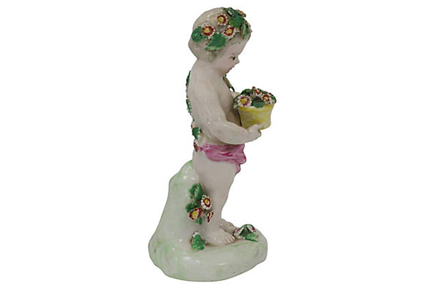 Antique English Derby Porcelain Cherub, C. 1790