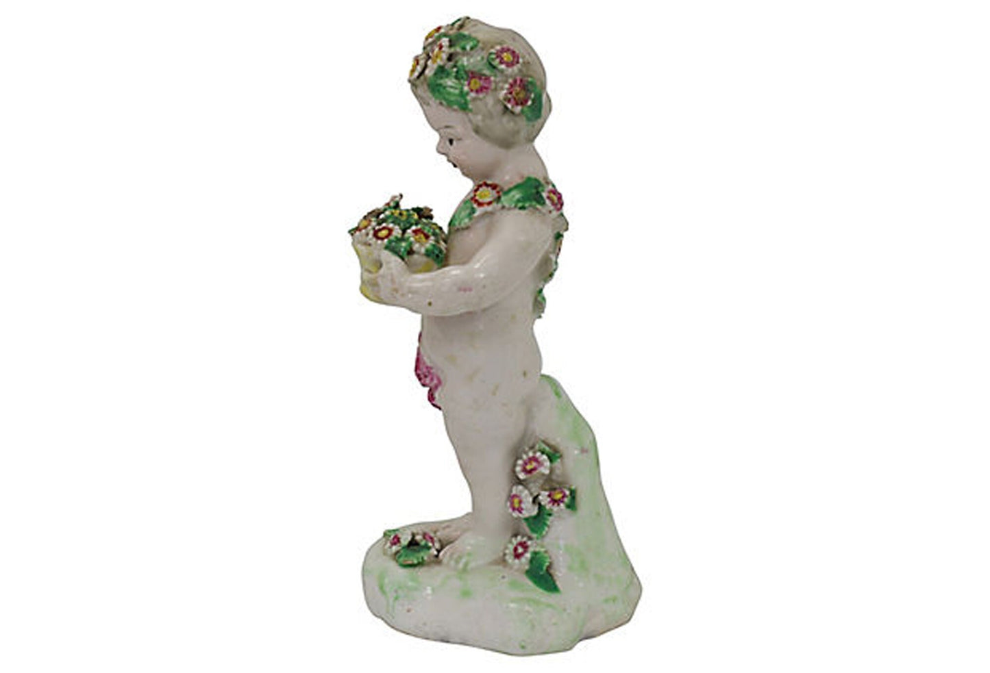 Antique English Derby Porcelain Cherub, C. 1790