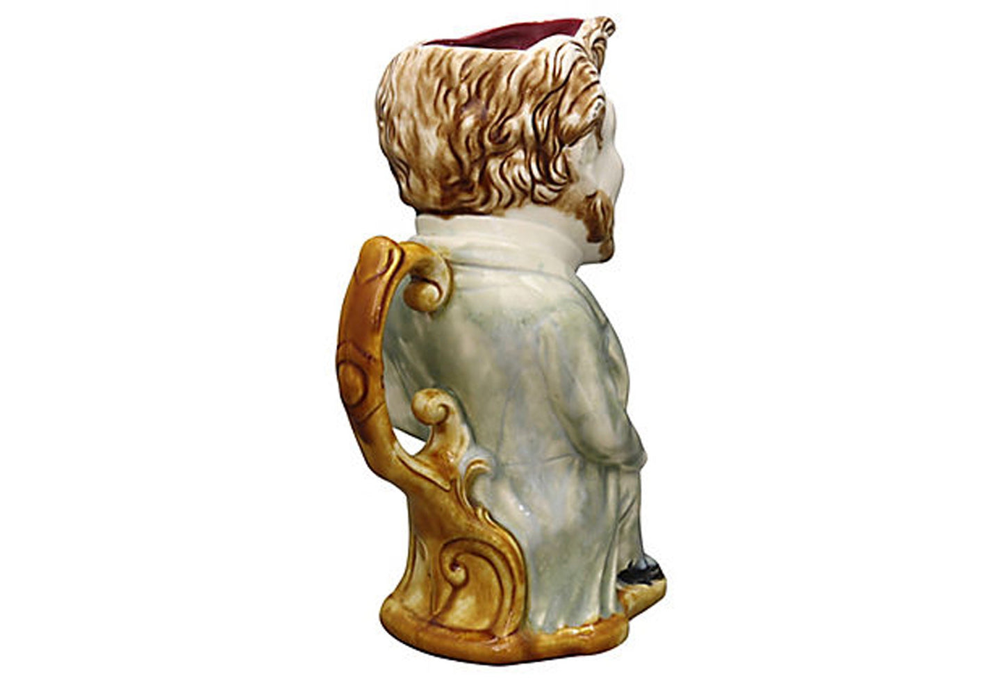 Antique French Majolica Political Jug by Frie Onnaing, Charles Camille Pelletan