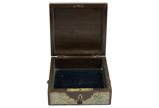 Antique Dragonfly & Cabochon Arts and Crafts Box