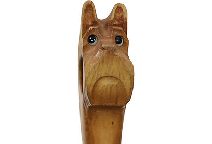 Midcentury Hand-Carved Scottish Terrier Dog Nutcracker