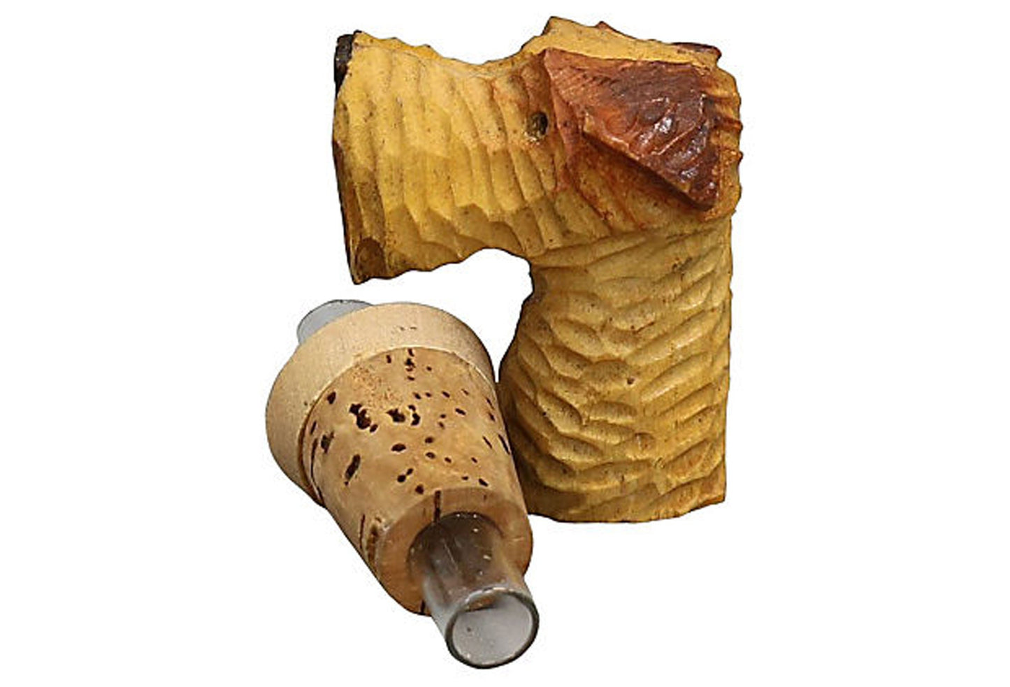 Midcentury Carved Scotty Dog Liquor Pourer & Cap