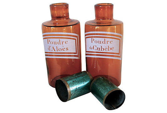 Antique French Oversize Apothecary Jars, a Pair