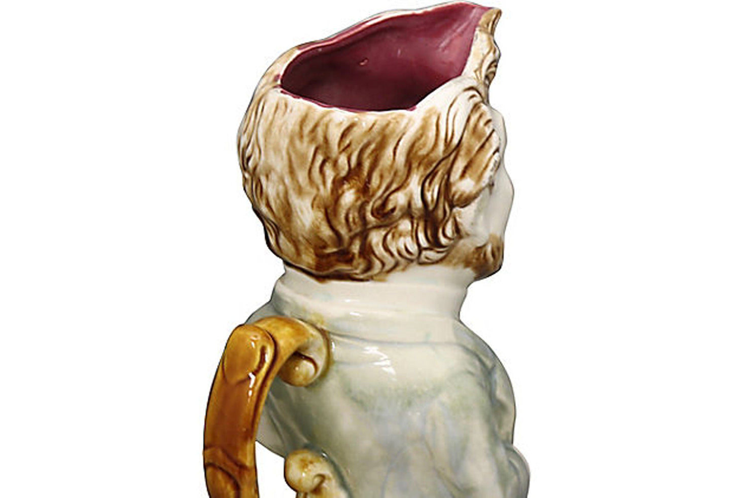 Antique French Majolica Political Jug by Frie Onnaing, Charles Camille Pelletan