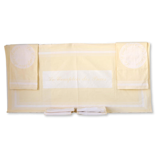 Vintage Paris Flea Market Cafe Table Linens, 7 Pc Set - Old New Stock