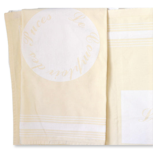 Vintage Paris Flea Market Cafe Table Linens, 7 Pc Set - Old New Stock