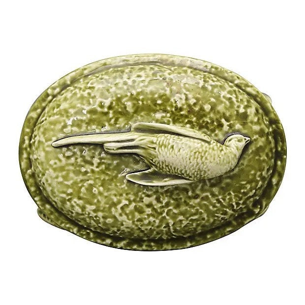 Vintage French Majolica Rillettes Pâté Tureen