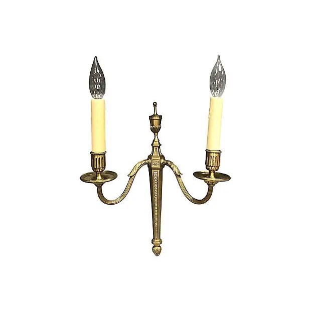 Antique French Bronze Wall Sconces, a Pair