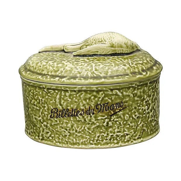 Vintage French Majolica Rillettes Pâté Tureen