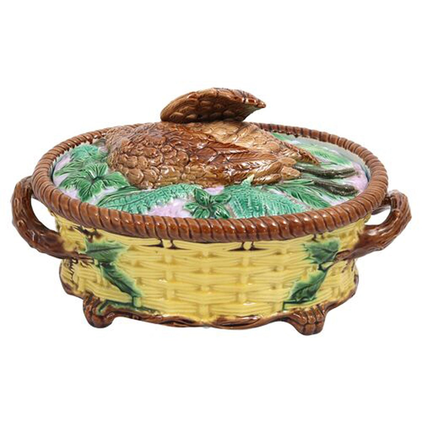 Antique 19th-Century English Majolica Game Bird Tureen