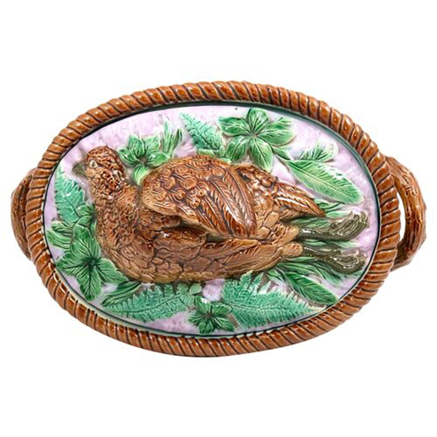 Antique 19th-Century English Majolica Game Bird Tureen