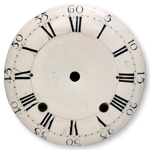 19th-C French Enamel & Bronze Clock Face