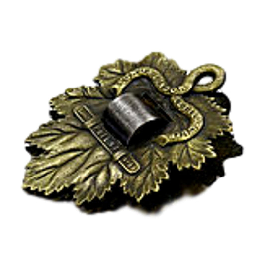 19th-C. Brass Leaf Letter Clip