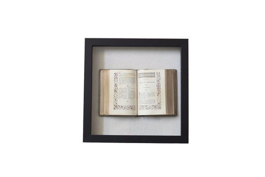 Framed Antique French Prayer Book