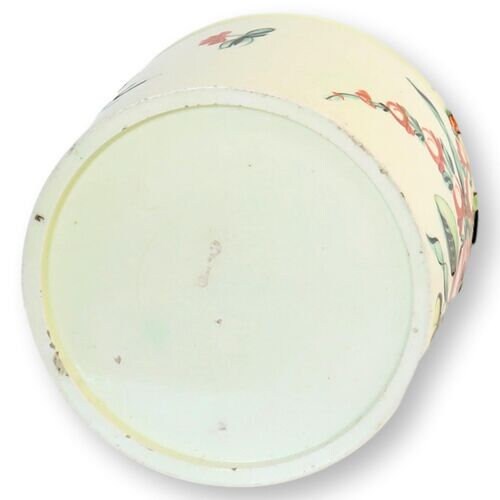 18th-Century English Hand-Painted Creamware Tea Caddy