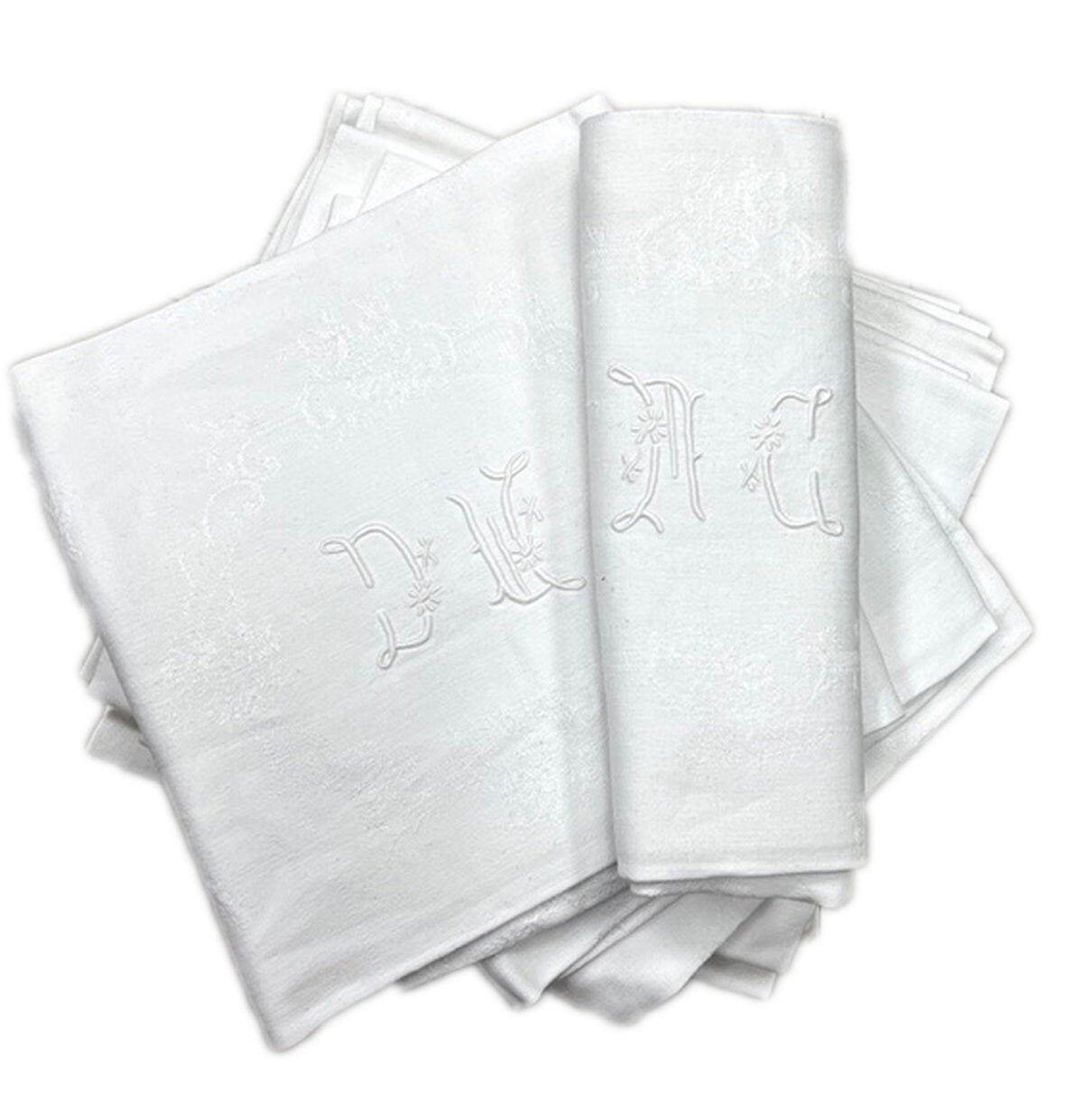 Antique French Dinner Napkins MC/DW S/12