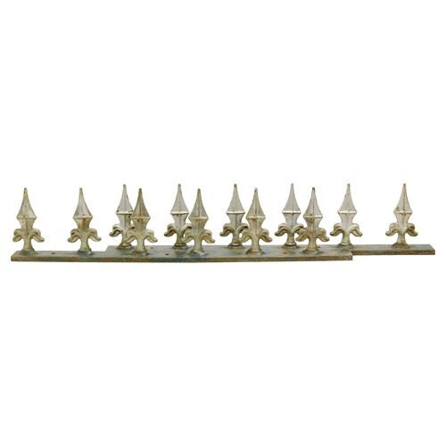 Cast Iron Fleur-de-Lis Fence Spikes, Pr