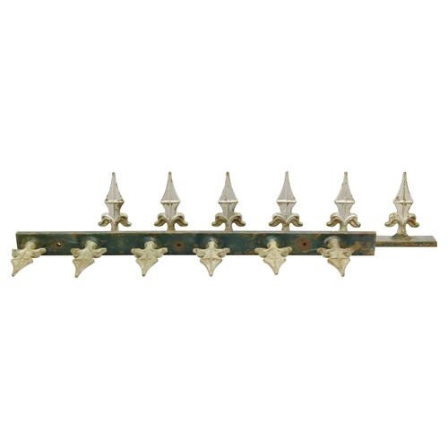 Cast Iron Fleur-de-Lis Fence Spikes, Pr