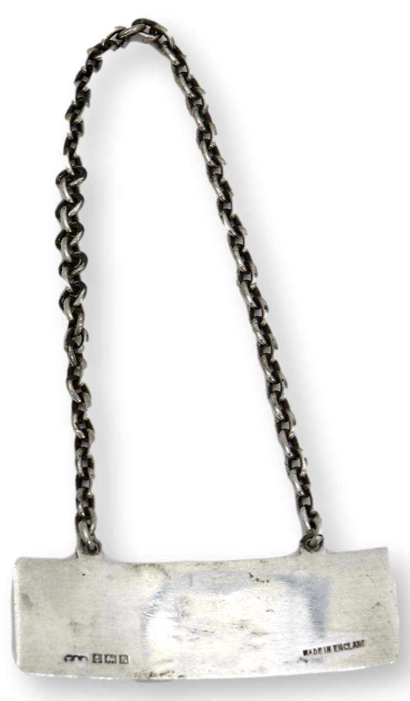 Sterling & Enamel Sherry Decanter Label