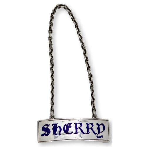 Sterling & Enamel Sherry Decanter Label