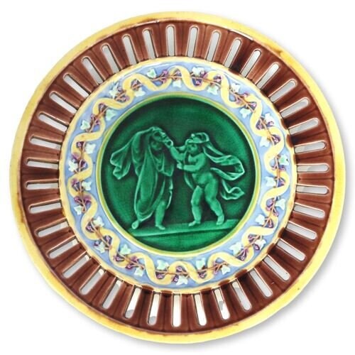 Antique Wedgwood Majolica Cherub Plate