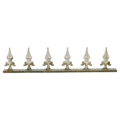 Cast Iron Fleur-de-Lis Fence Spikes, Pr