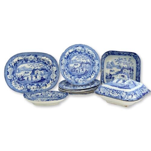 1820's English Pearlware Dinner Service, 11pc