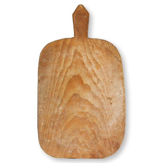 Antique Wood Cutting Board w/ Knife, 2Pc
