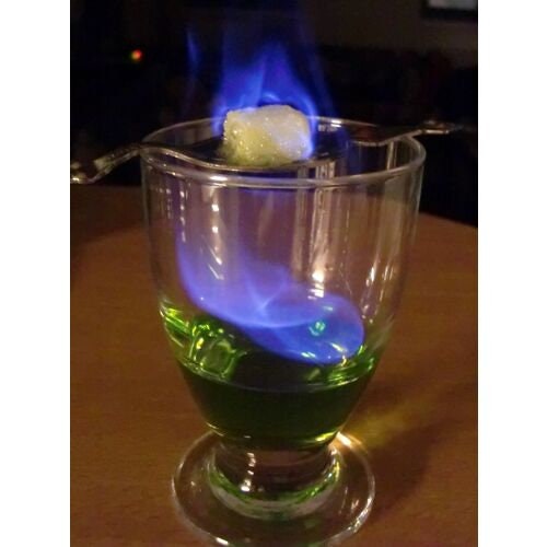 Set of Six Antique French Absinthe Glasses with Spoons