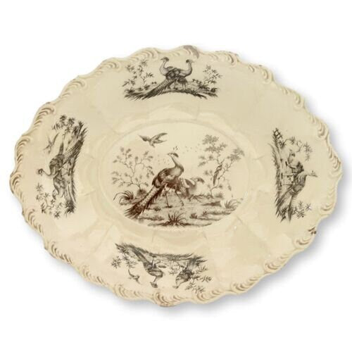 Antique 18th Century French Creamware Serving Dish Set, 4Pcs