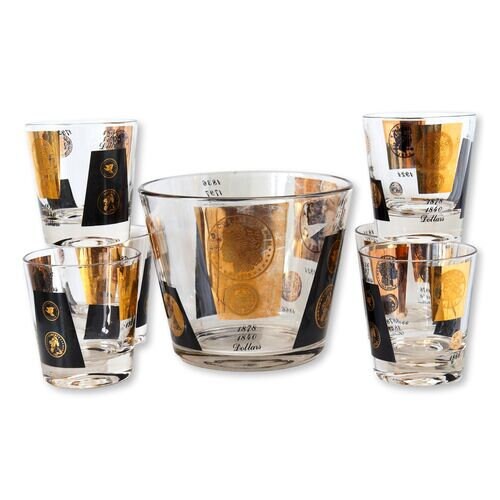 Midcentury Cocktail Set w/Ice Bucket