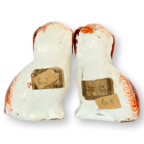 Antique English Staffordshire Miniature 2.75" King Charles Spaniel Dogs