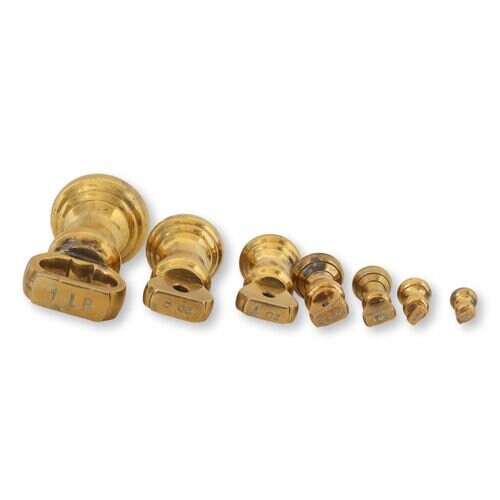Antique English Brass Scale Weights, S/7