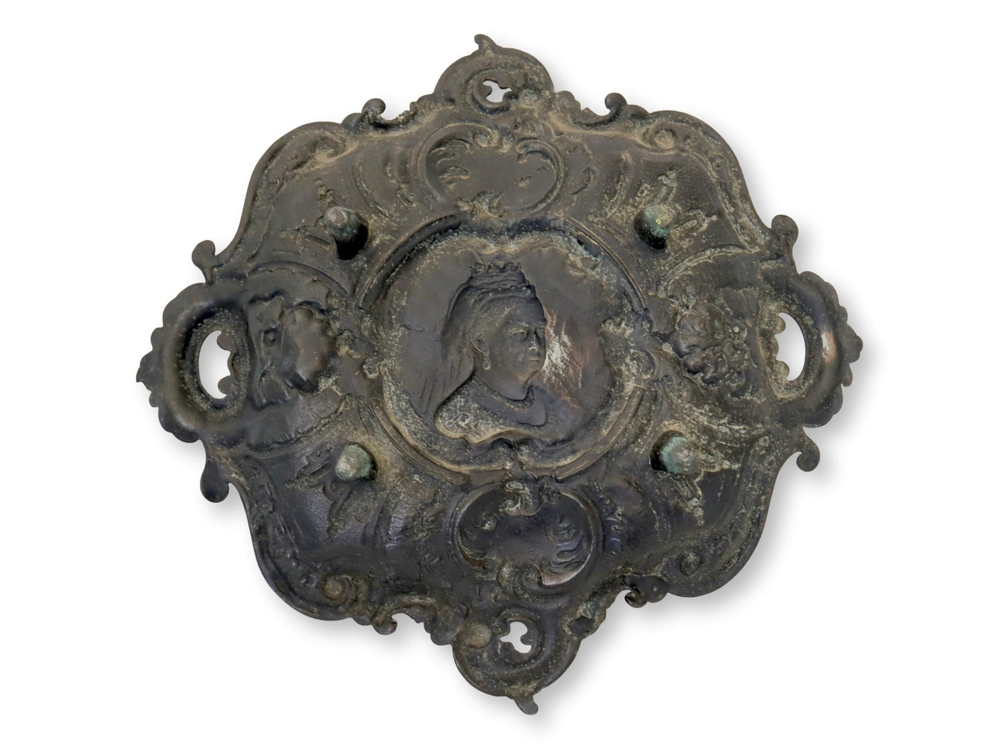 Antique 1887 Queen Victoria Golden Jubilee Tray Iron Plaque