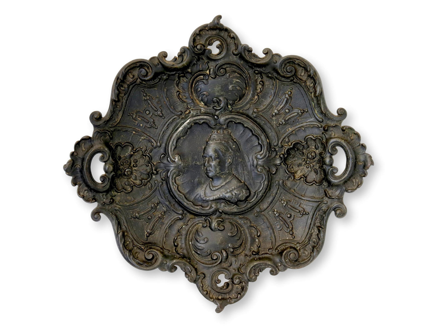 Antique 1887 Queen Victoria Golden Jubilee Tray Iron Plaque