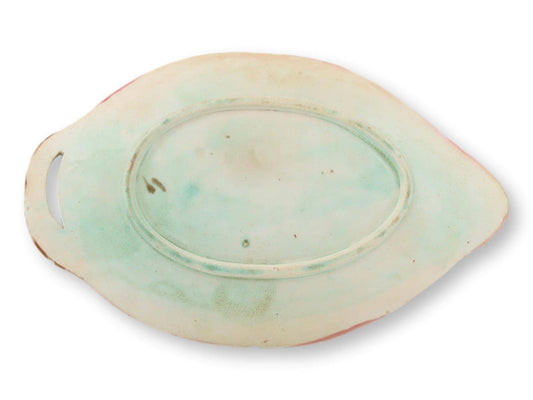 Antique English Majolica Begonia Dish
