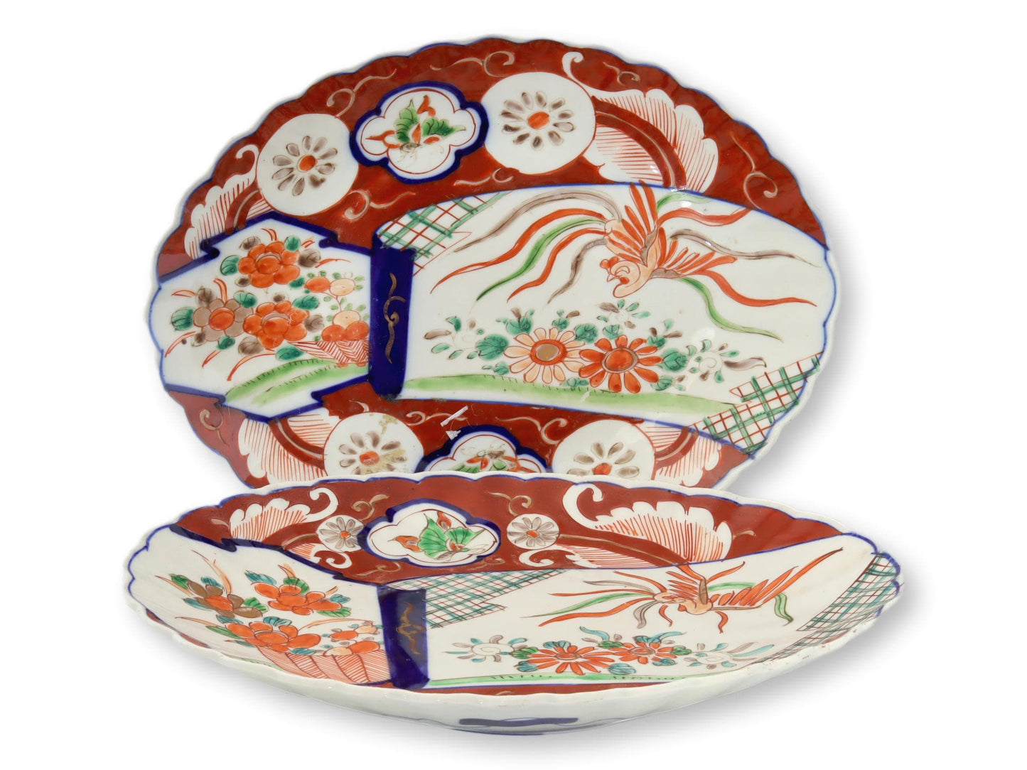 19th-Century Scalloped Edge Japanese Imari Plates