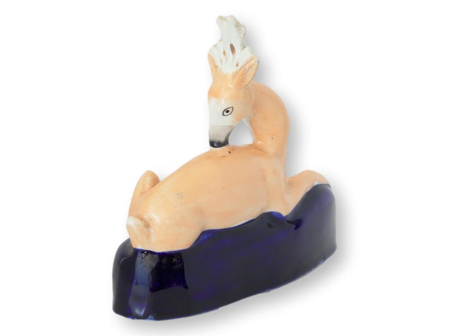 Antique English Staffordshire Deer Inkwell, Circa 1850