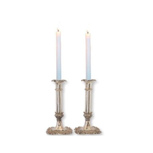 Antique English Sheffield Silver-Plate Candlesticks | C. 1900s