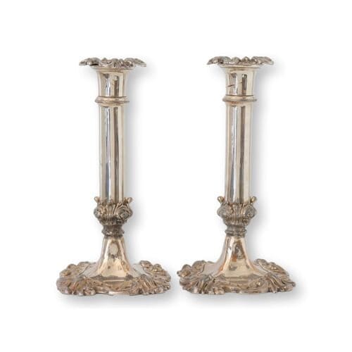 Antique English Sheffield Silver-Plate Candlesticks | C. 1900s