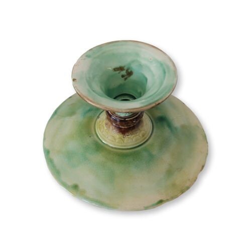 19th-C. English Majolica Begonia Leaf Comport