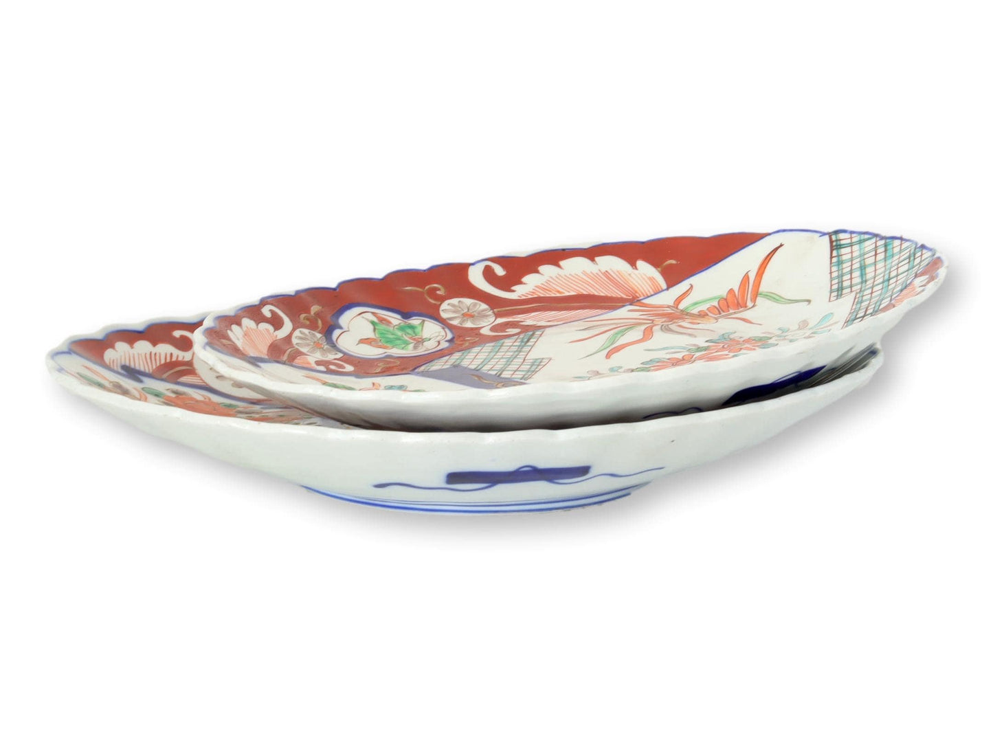 19th-Century Scalloped Edge Japanese Imari Plates