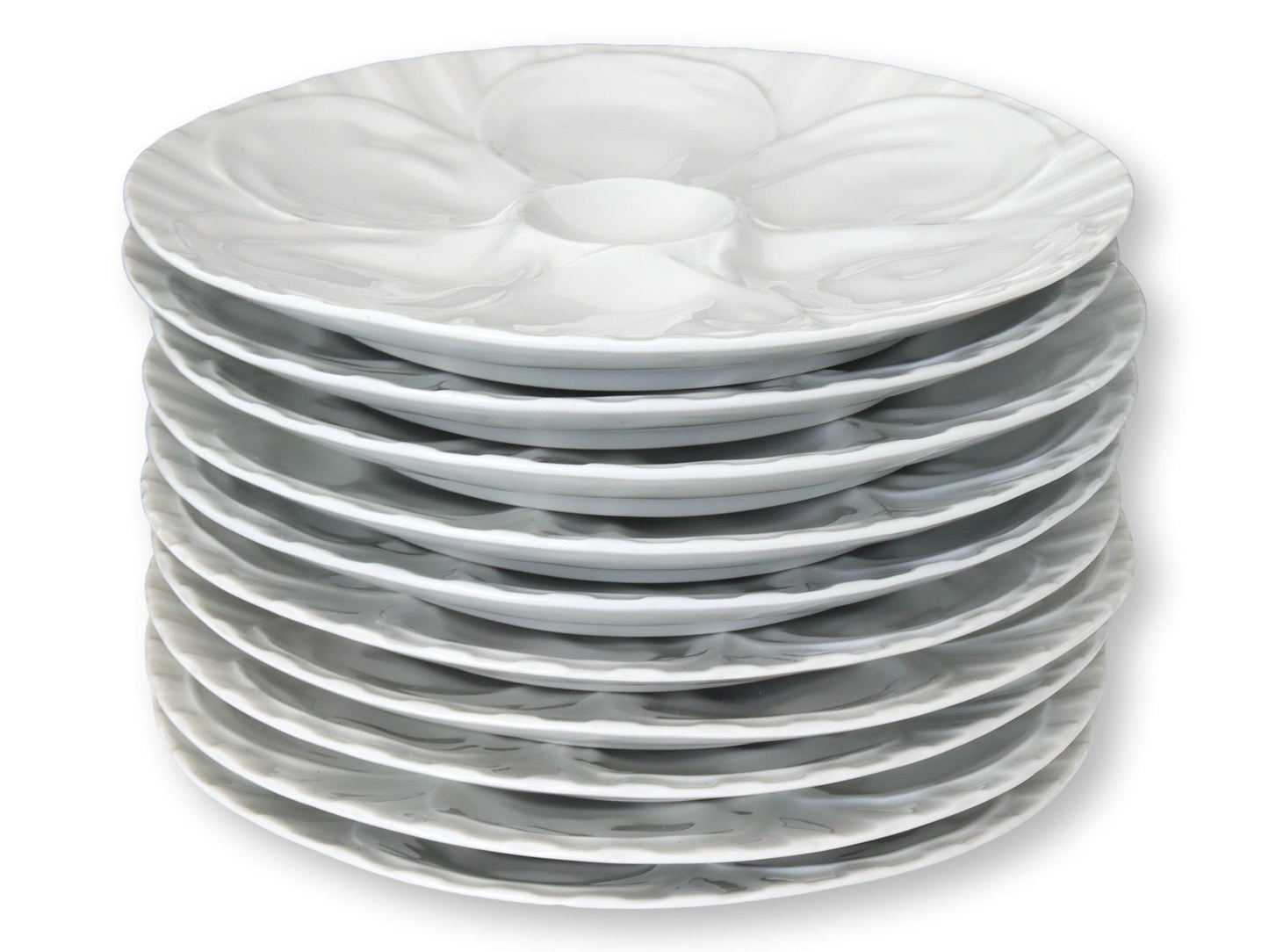 Vintage French Pillivuyt Oyster Plates, Set of 10