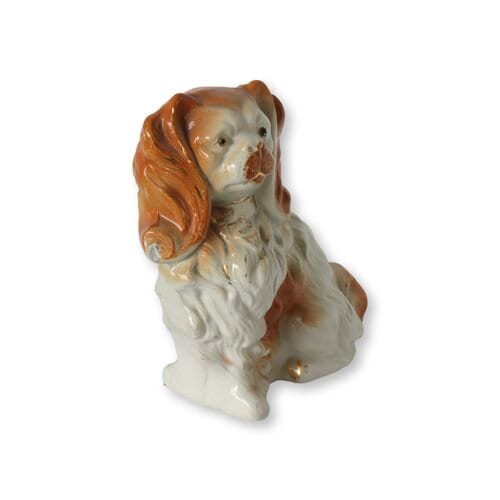 19th-C. English Staffordshire Pekingese Dogs, a Pair