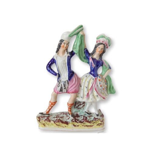 19th-C. English Staffordshire Dancing Highlanders