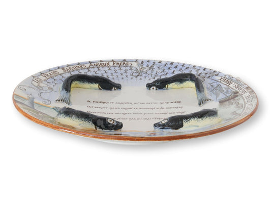 1920s French Bistro Sardine Advertising Wall Plate