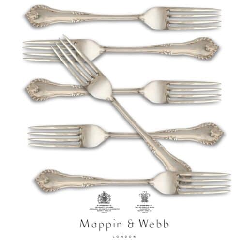 Midcentury Mappin & Webb Oversized Dinner Forks, Set of 6