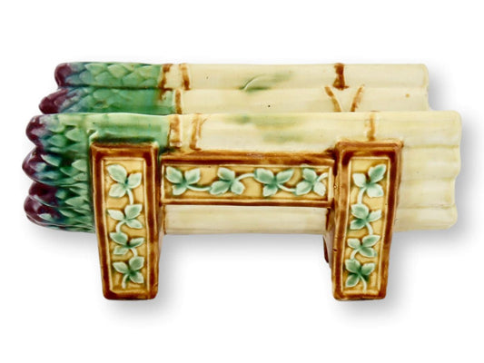 Antique French Majolica Asparagus Cradle